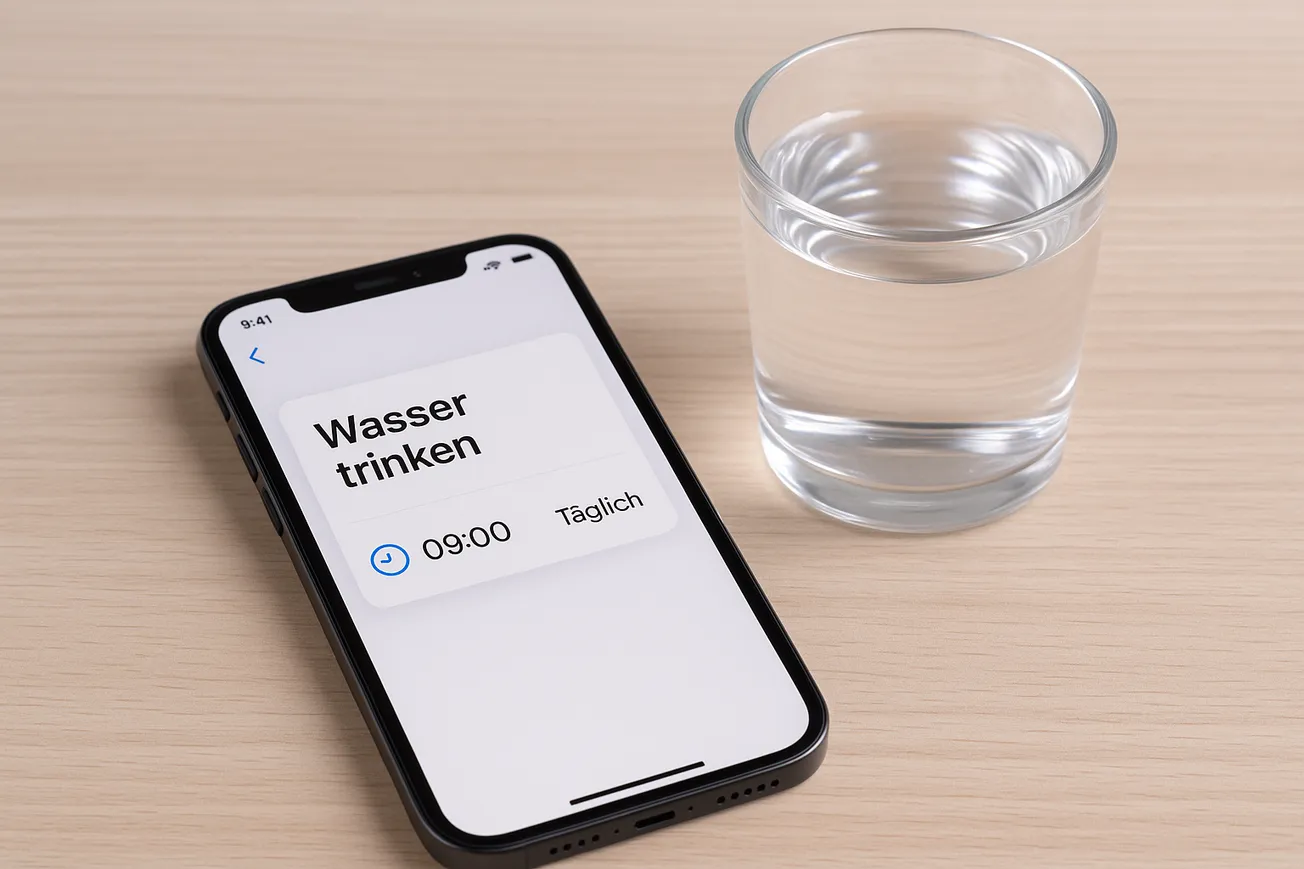 Erinnerung ans Wassertrinken: So hilft das Handy – ganz ohne Extra-App!